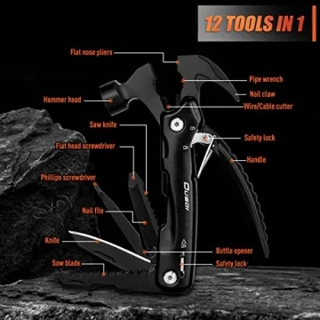 Dusor 12-in-1 Hammer Multitool for Home and Camping Needs