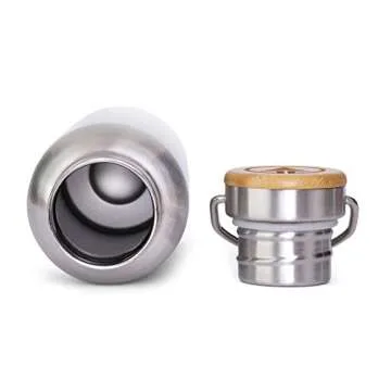 Tree Tribe Stainless Steel Water Bottle 20 oz - Indestructible, BPA Free, 100% Leak Proof, Eco Friendly, Double Wall Insulated Technology for Hot and Cold Drinks, Wide Mouth, Bamboo Cap