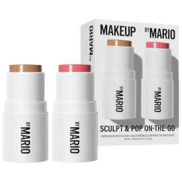 Makeup By Mario Sculpt & Pop On the Go Contour & Blush Stick Duo Makeup Gift Set - Light Medium & Sw...