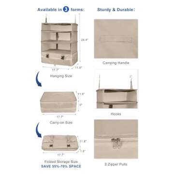 ELEZAY Hanging Packing Cubes: Ultimate Portable Travel Closet Organizer