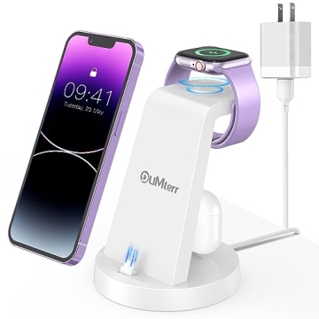 DUMTERR 3-in-1 Fast Charging Station Dock for iPhone, AirPods & Apple Watch