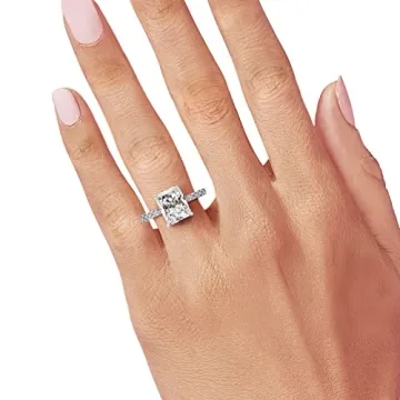 Bo.Dream Radiant Cut Engagement Ring in Platinum Plated