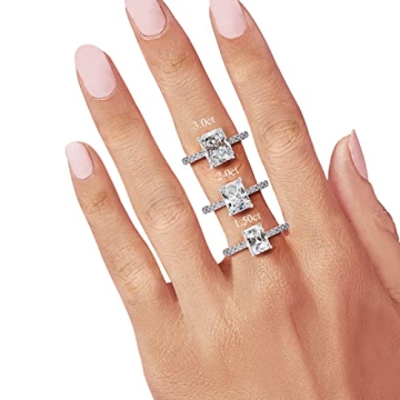 Bo.Dream Radiant Cut Engagement Ring in Platinum Plated