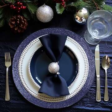 COTTON CRAFT Glitz Handmade Beaded Charger Placemats - Set of 4 - Halloween Harvest Autumn Fall Holi...