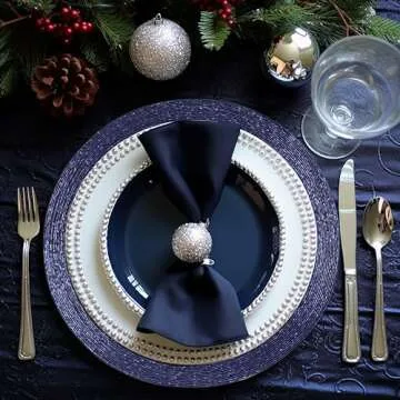 COTTON CRAFT Glitz Handmade Beaded Charger Placemats - Set of 4 - Halloween Harvest Autumn Fall Holi...