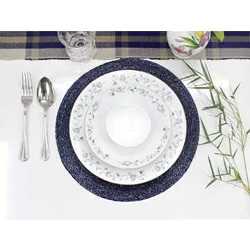 COTTON CRAFT Glitz Handmade Beaded Charger Placemats Set of 4