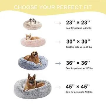 Plush Donut Dog Bed for Medium Dogs - Anti-Anxiety Comfort