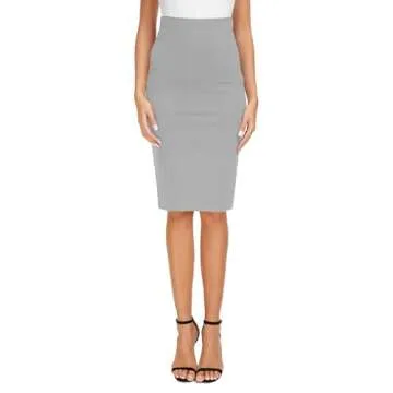 High Waist Bodycon Midi Pencil Skirt for Women