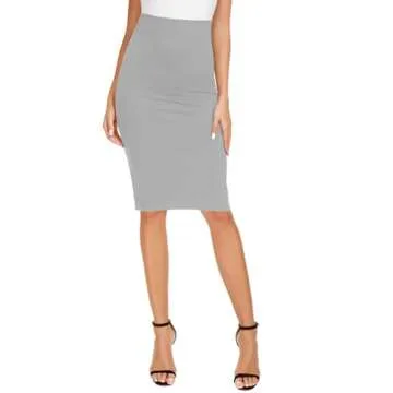 High Waist Bodycon Midi Pencil Skirt for Women