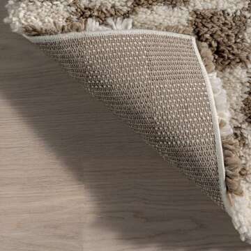 nuLOOM Adelaide Checkered 7x9 Shag Area Rug for Living Room Bedroom Dining Room Nursery, Beige/Brown