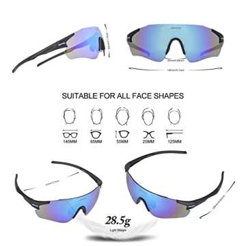 Jefoo Polarized Sunglasses Cycling Sunglasses for Men Women UV400 Protection for Running Hiking Ski Golf outdoor Sports