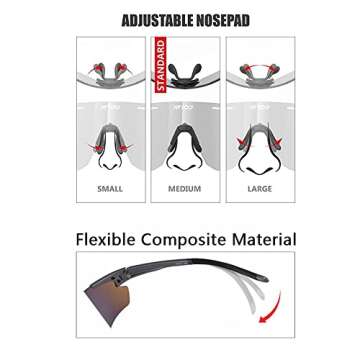 Jefoo Polarized Sunglasses Cycling Sunglasses for Men Women UV400 Protection for Running Hiking Ski Golf outdoor Sports