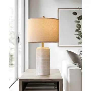 Chic PoKat 23'' Ceramic Bedside Table Lamp for Any Space