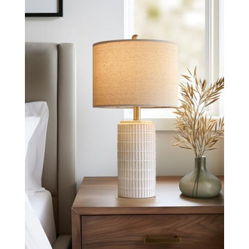 Chic PoKat 23'' Ceramic Bedside Table Lamp for Any Space