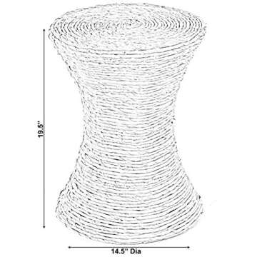 Vintiquewise Decorative Wicker Side Table - Stylish Accent