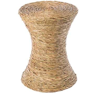 Vintiquewise Decorative Wicker Side Table - Stylish Accent