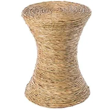 Vintiquewise Decorative Wicker Side Table - Stylish Accent