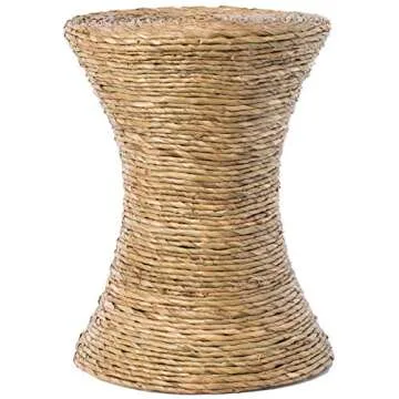 Vintiquewise Decorative Wicker Side Table - Stylish Accent