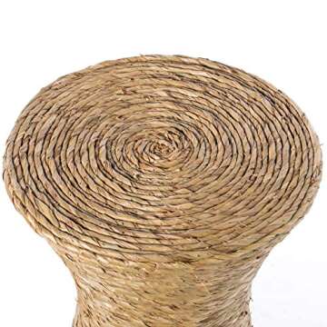 Vintiquewise Decorative Wicker Side Table - Stylish Accent