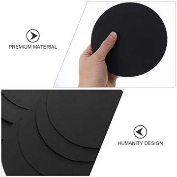 MILISTEN 8Pcs Round Black Cardboard, Mandala Cardboard, Round Kraft Paper for Painting Craft Artist ...