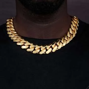 Ucciyo 22MM Gold Plated Cuban Chain for Men - Luxury Jewelry