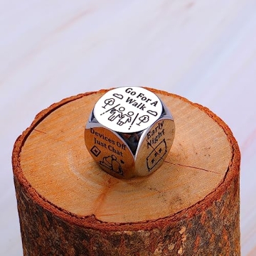 Stainless Steel Date Night Decider Dice for Couples