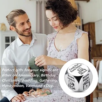 Stainless Steel Date Night Decider Dice for Couples
