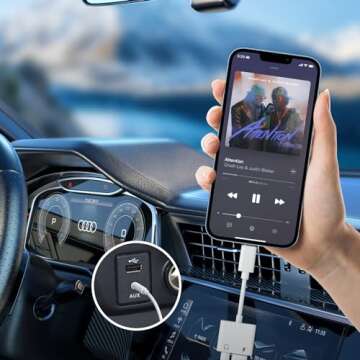 Apple MFi Certified 2 Pack Lightning to 3.5mm Headphone Jack Adapter, 2 in 1 iPhone Headphone Adapter Charger and Aux Audio Splitter Cable Dongle Adapter for iPhone 14 13 12 11 Pro Max XS XR X 8 7 6