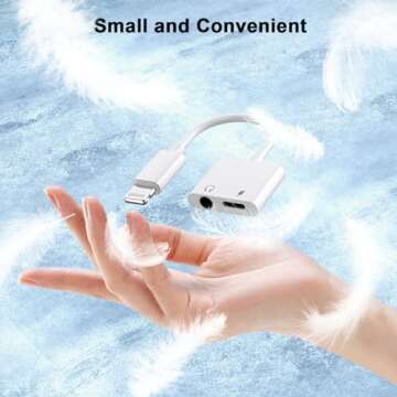 Apple MFi Certified 2 Pack Lightning to 3.5mm Headphone Jack Adapter, 2 in 1 iPhone Headphone Adapter Charger and Aux Audio Splitter Cable Dongle Adapter for iPhone 14 13 12 11 Pro Max XS XR X 8 7 6