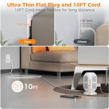 Surge Protector Power Strip with USB Charging Ports