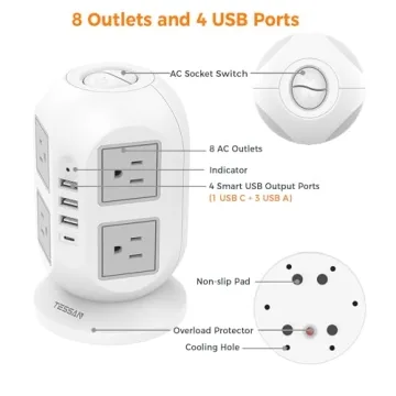 Surge Protector Power Strip with USB Charging Ports