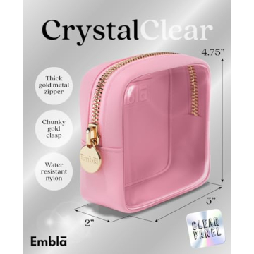 Stylish Embla Clear Cosmetic Bag for Makeup & Travel