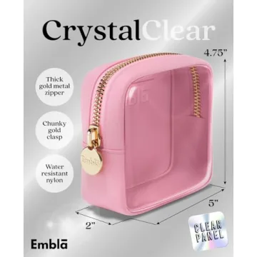 Stylish Embla Clear Cosmetic Bag for Makeup & Travel
