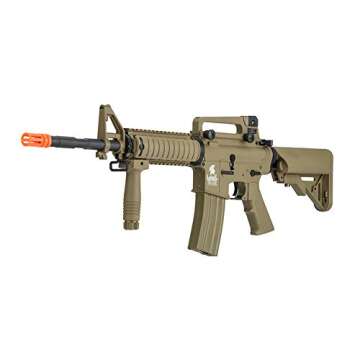 Lancer Tactical Gen 2 Upgraded RIS LT-04 AEG Metal Gear Airsoft Gun, Dark Earth, 32"