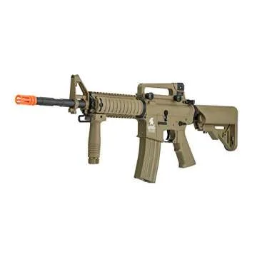 Lancer Tactical Gen 2 Upgraded RIS LT-04 AEG Metal Gear Airsoft Gun, Dark Earth, 32"