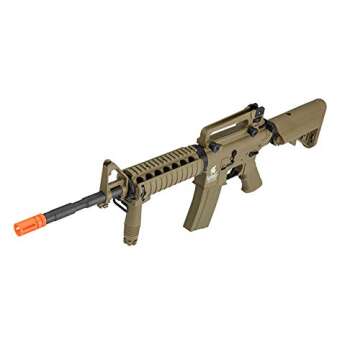 Lancer Tactical Gen 2 Upgraded RIS LT-04 AEG Metal Gear Airsoft Gun, Dark Earth, 32"