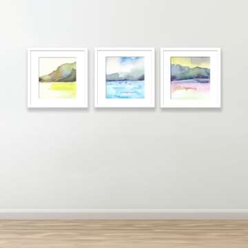 SKAOTUS 18x18 Picture Frame White Solid Wood for Mat 14x14 Wall Mounting Square Poster Frames