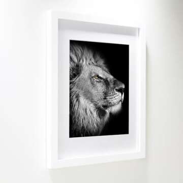 SKAOTUS 18x18 Picture Frame White Solid Wood for Mat 14x14 Wall Mounting Square Poster Frames