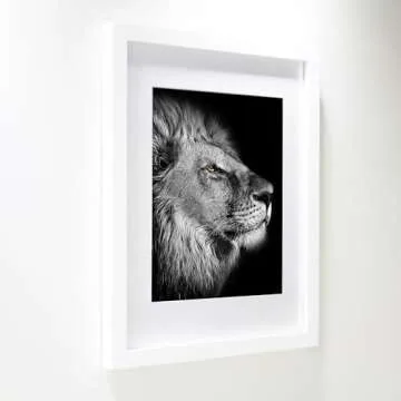 SKAOTUS 18x18 Picture Frame White Solid Wood for Mat 14x14 Wall Mounting Square Poster Frames