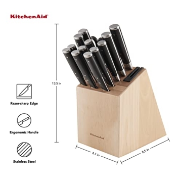 KitchenAid 14 Piece Knife Block Set with Built-in Sharpener