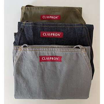 Claypron Denim Apron - Stylish Split Design for Creatives