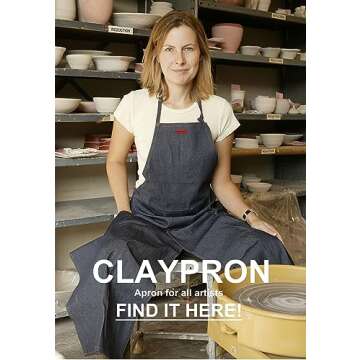 Claypron Denim Apron - Split Design for All Creatives