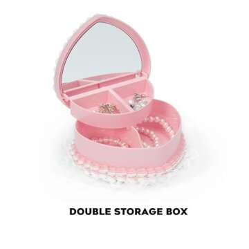Stylor Coquette Room Decor Aesthetic, Heart Shaped Jewelry Box for Girls, Fake Cherry Pink Cake, Cut...