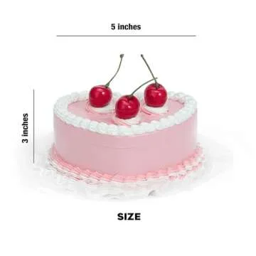 Stylor Coquette Room Decor Aesthetic, Heart Shaped Jewelry Box for Girls, Fake Cherry Pink Cake, Cute Kawaii Decorative Storage Accessories.