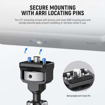 NEEWER 11" Articulating Magic Arm with 360° Ball Heads & Locating Pins for ARRI, Camera Monitor Mount with 1/4" Screws for DSLR Action Camera, Super Clamp Multifunctional Tripod Clamp Mount Included