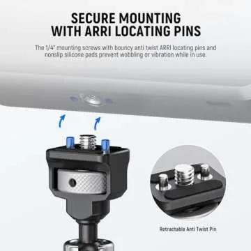 NEEWER 11" Articulating Magic Arm with 360° Ball Heads & Locating Pins for ARRI, Camera Monitor Mount with 1/4" Screws for DSLR Action Camera, Super Clamp Multifunctional Tripod Clamp Mount Included