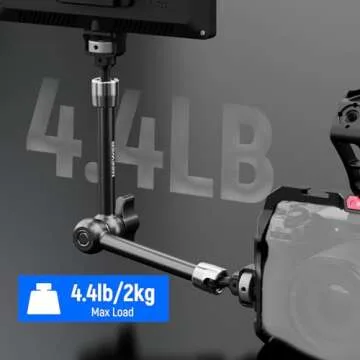 NEEWER 11" Articulating Magic Arm with 360° Ball Heads & Locating Pins for ARRI, Camera Monitor Mount with 1/4" Screws for DSLR Action Camera, Super Clamp Multifunctional Tripod Clamp Mount Included