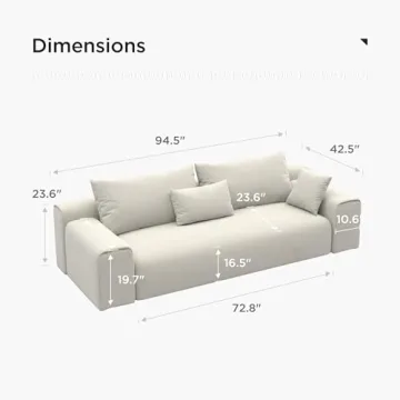 Acanva Modern Minimalist Sofa for Living Room and Lounge