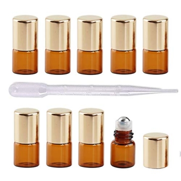 50Pcs 2ml Refillable Mini Travel Glass Roller Bottles for Essential Oils and Perfumes