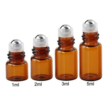 50Pcs Refillable Mini Travel Glass Roller Bottles